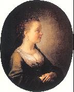 DOU, Gerrit Portrait of a Young Woman Spain oil painting reproduction